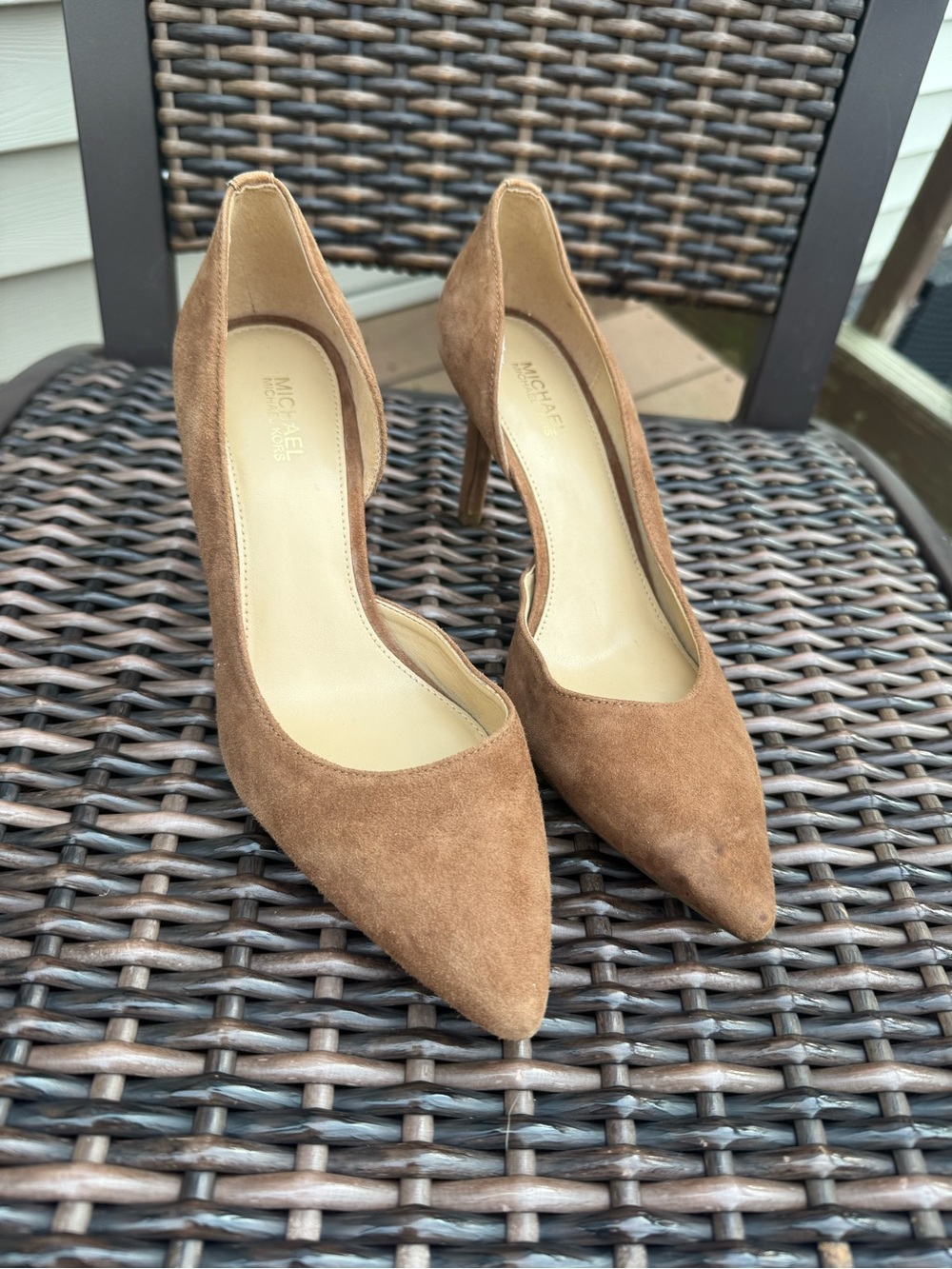 Michael Kors Brown Suede Pointed-Toe Pumps